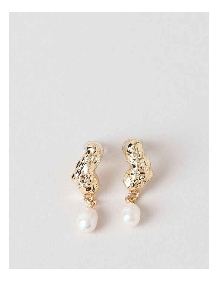 Gold and Pearl Drop Earring in Gold