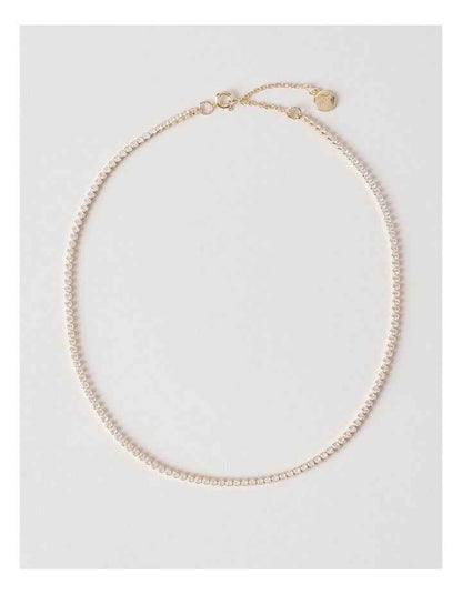Cubic Zirconia Tennis Necklace in Gold