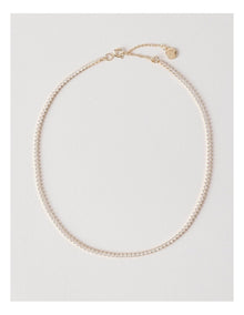 Cubic Zirconia Tennis Necklace in Gold