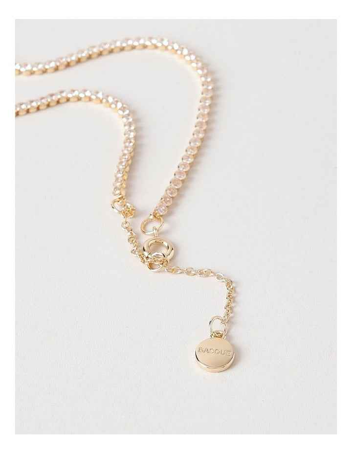 Cubic Zirconia Tennis Necklace in Gold