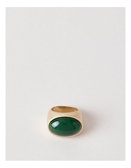 Gold and Jade Stone Ring in Gold