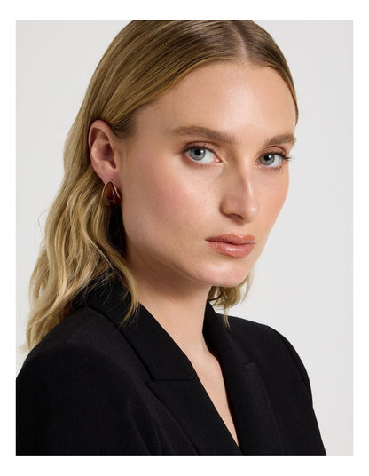 Amber Teardrop Earring in Brown