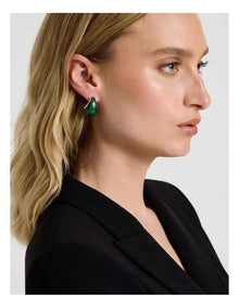 Green Teardrop Earring in Green