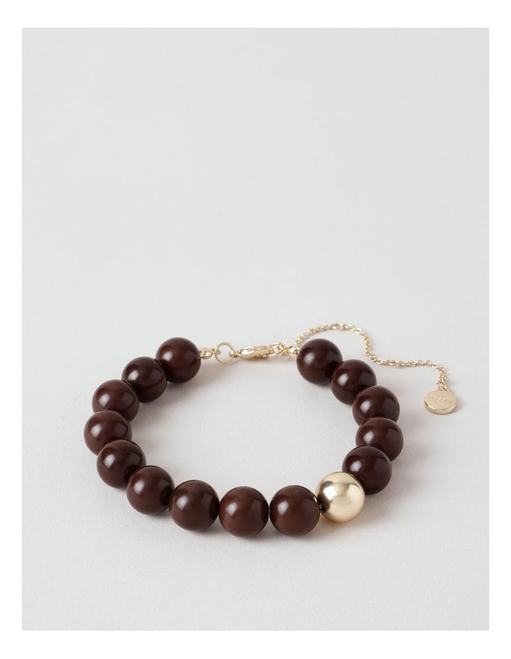 Semi Precious Tiger Eye Bracelet in Brown