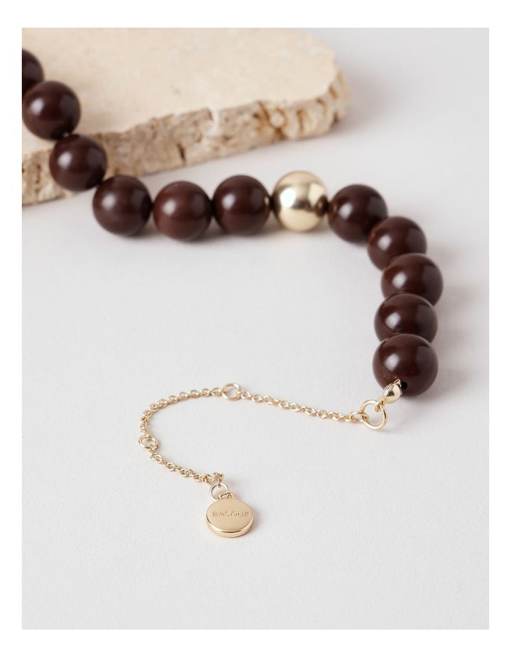 Semi Precious Tiger Eye Bracelet in Brown
