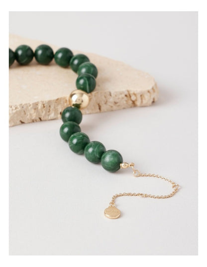Name: Basque Semi Precious Tiger Eye Bracelet A88798BA/Green / Fabrication: