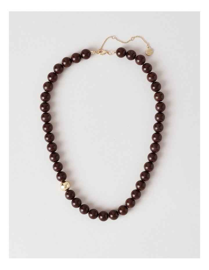 Semi Precious Necklace in Brown