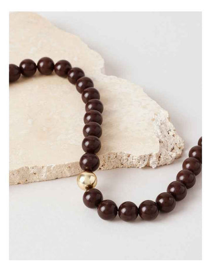 Semi Precious Necklace in Brown
