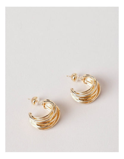 Textured Small Hoops in Gold