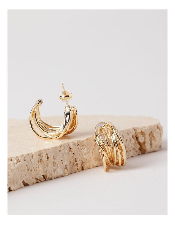 Textured Small Hoops in Gold