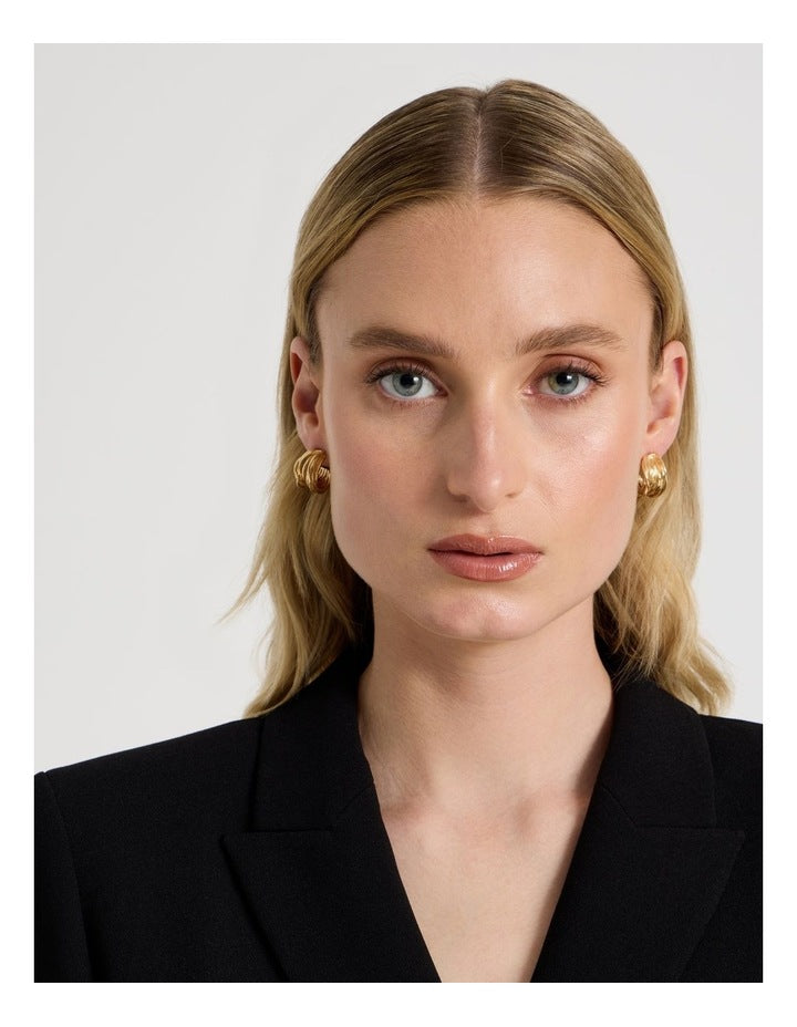 Textured Small Hoops in Gold