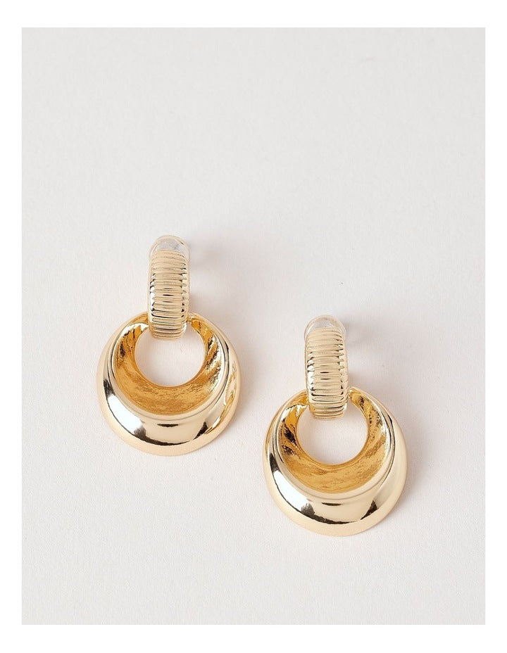 Textured Door Knocker Earring in Gold