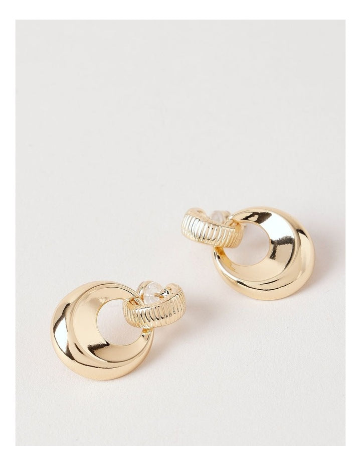 Textured Door Knocker Earring in Gold