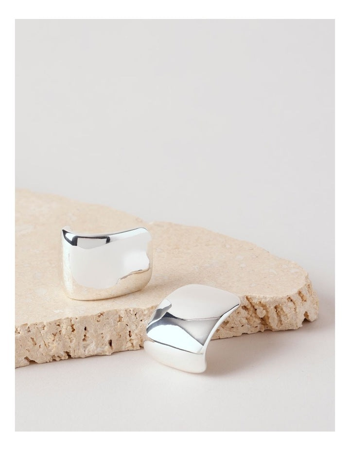 Square Studs in Silver