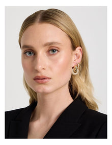 3-Pack Diamante Hoops in Gold