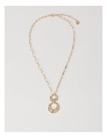 Hammered Diamante Pendant in Gold
