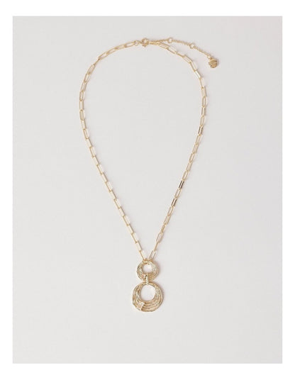 Hammered Diamante Pendant in Gold