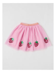 Strawberry Sequin Tutu Skirt in Pink