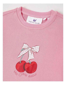 PJ Club Cosy Knit Cherry Pyjama in Pink