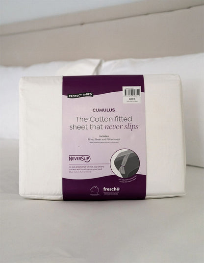 Cumulus Neverslip Queen Fitted Sheet Set