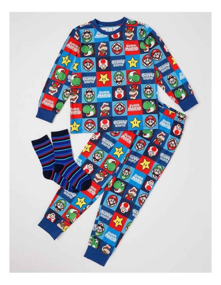 Mario Cosy Knit Pyjama With Socks in Multicolour
