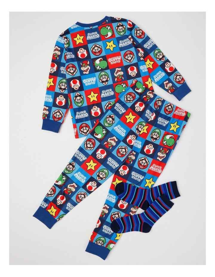 Mario Cosy Knit Pyjama With Socks in Multicolour