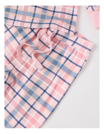 PJ Foundation Cosy Knit Check Pyjama in Pink