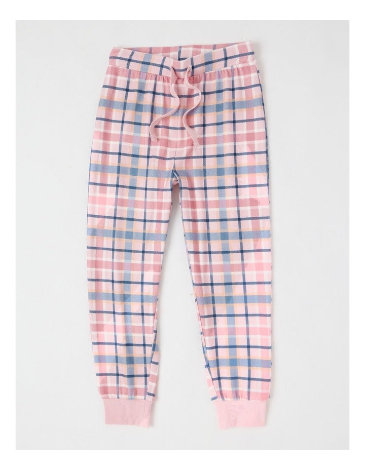 PJ Foundation Cosy Knit Check Pyjama in Pink