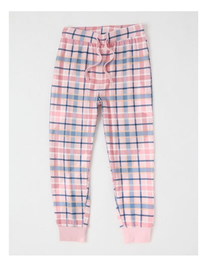 PJ Foundation Cosy Knit Check Pyjama in Pink
