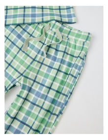 PJ Foundation Cosy Knit Check Pyjama in Green