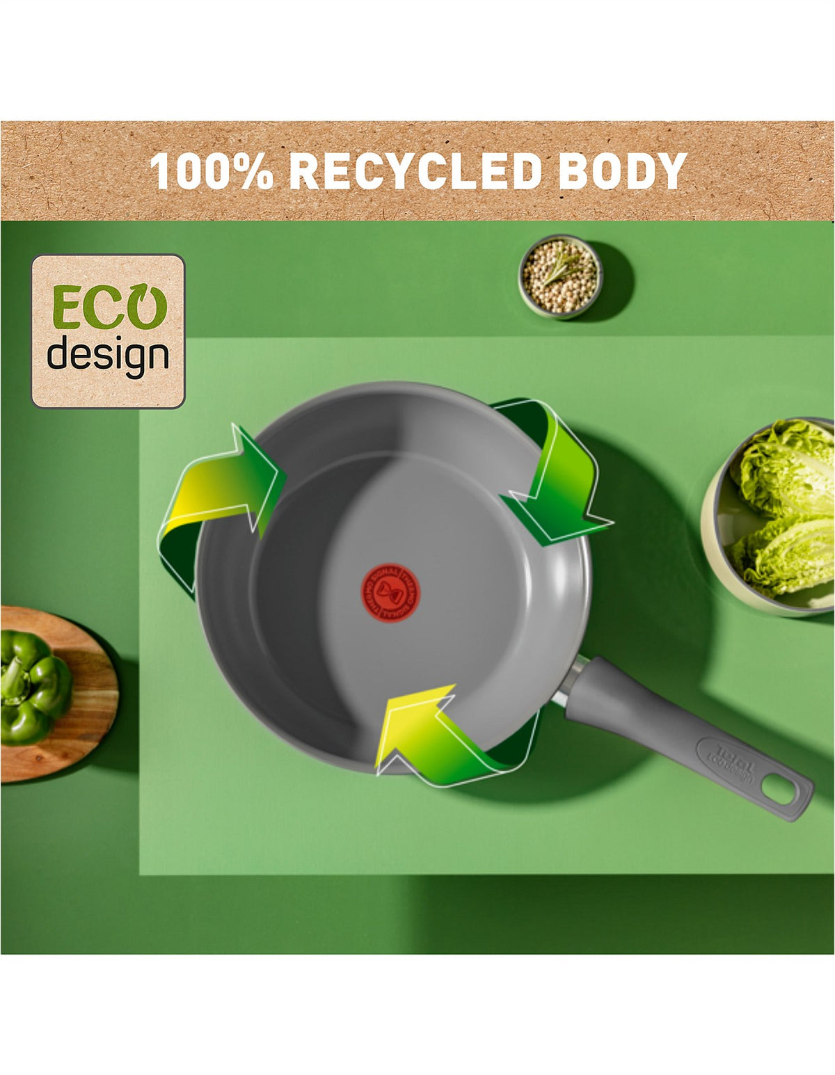 REVIVE INDUCTION CERAMIC WOK 28CM BIEGE