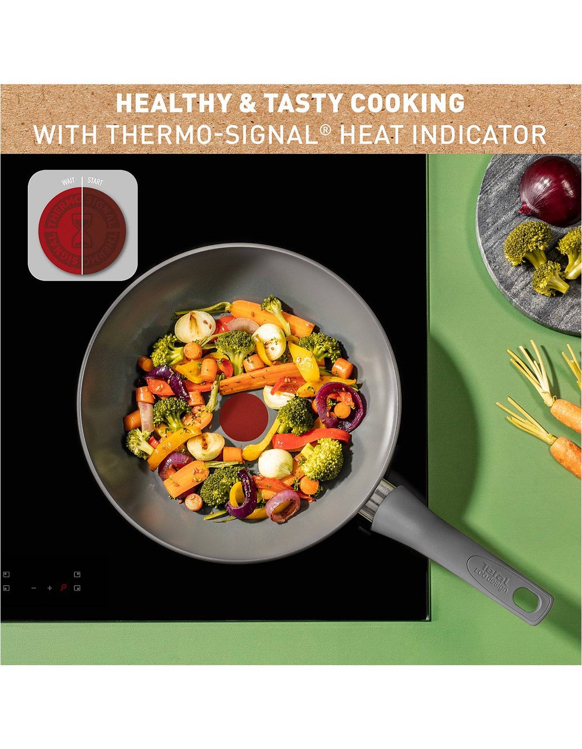 REVIVE INDUCTION CERAMIC WOK 28CM BIEGE