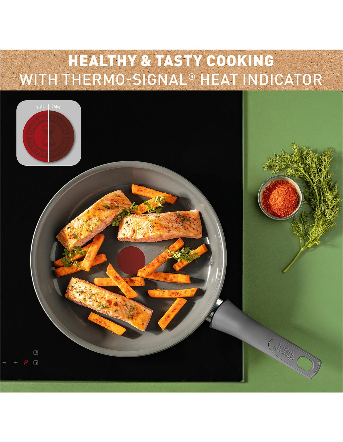 REVIVE INDUCTION CERAMIC FRYPAN 28CM BIEGE
