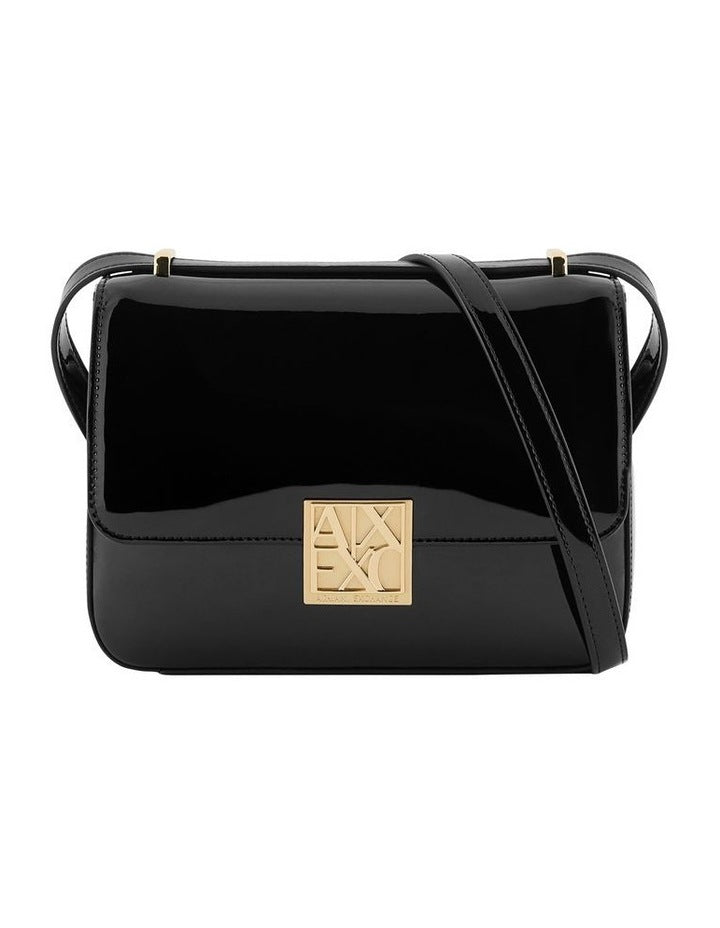 Amy Patent Crossbody Bag in Black