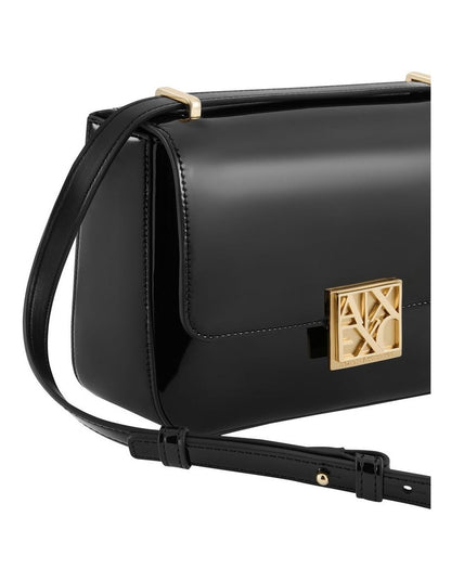 Amy Patent Crossbody Bag in Black
