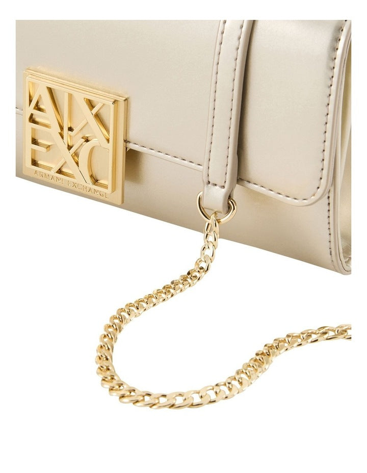 Amy Patent Crossbody Bag in Light Gold
