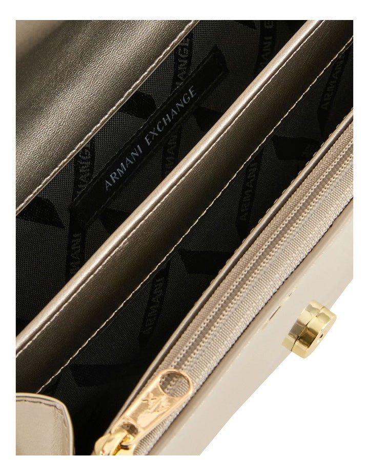 Amy Patent Crossbody Bag in Light Gold