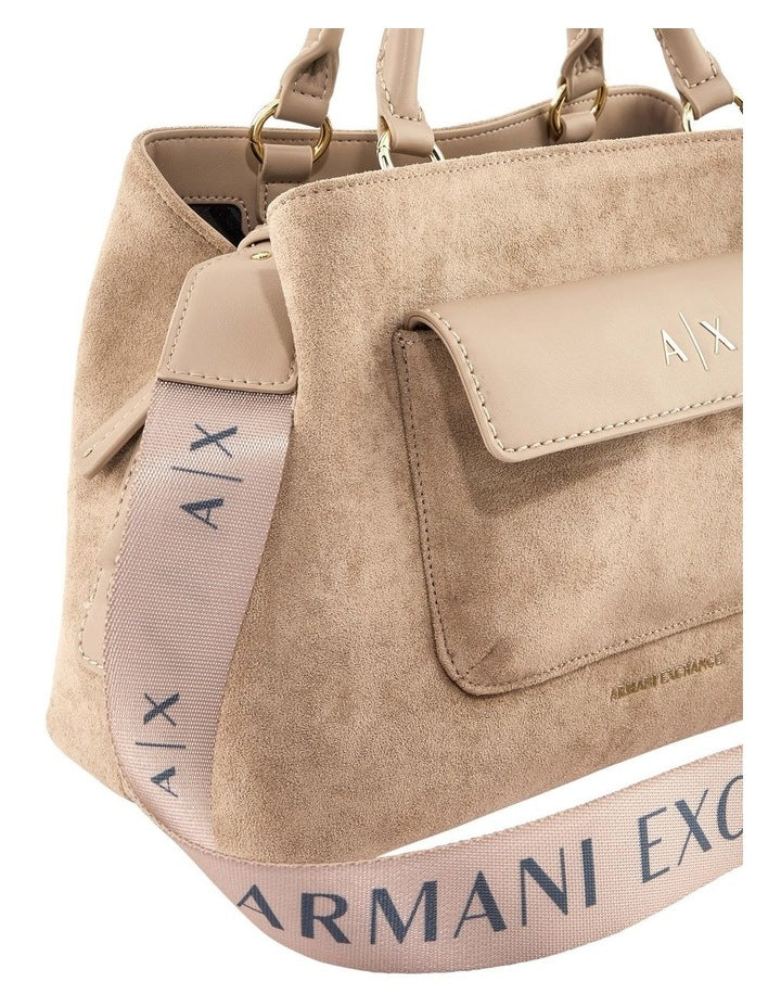 Nicole Suede Tote Bag in Sand