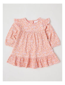 Crinkle Knit Ditsy Dress in Tulip