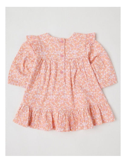 Crinkle Knit Ditsy Dress in Tulip