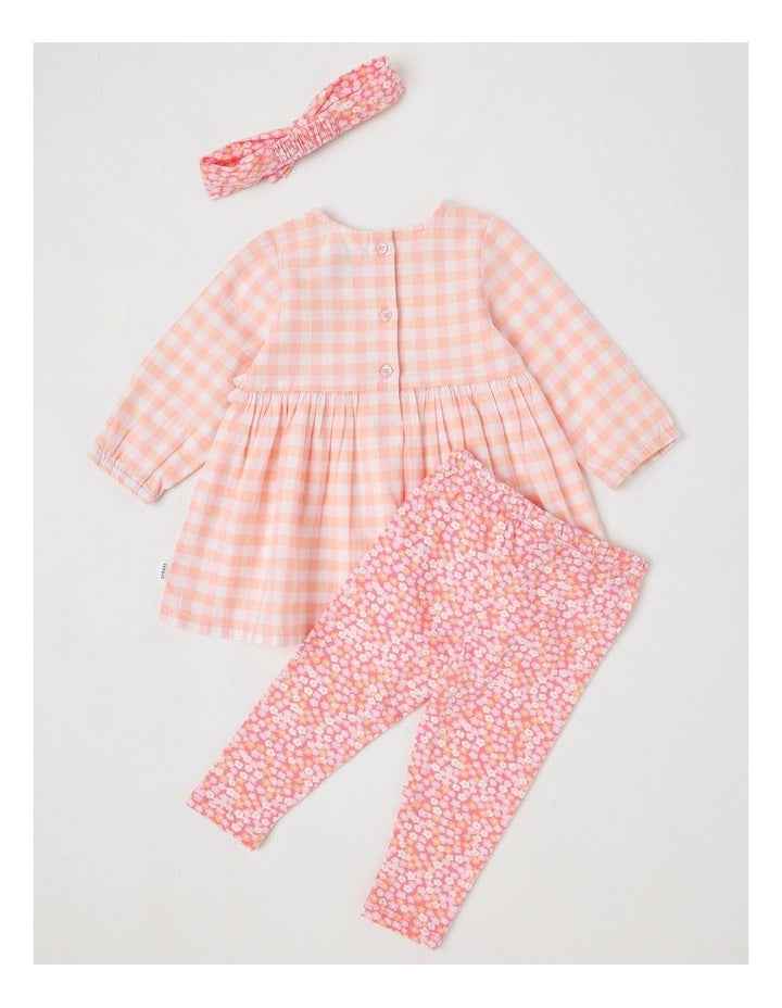 Dress, Headband Gingham Dress Set in Pale Pink