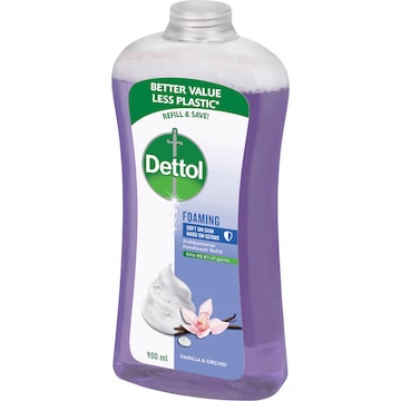 Dettol Antibacterial Foam Hand Wash Soap Refill Vanilla & Orchid 900mL