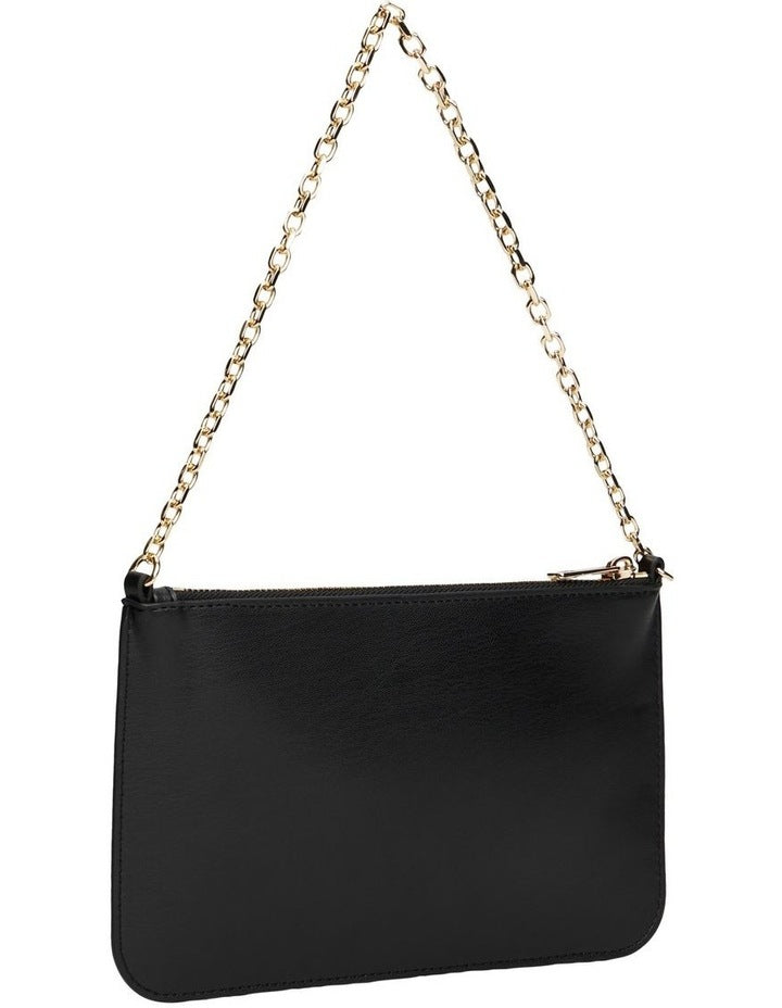Icon Chain Shoulder Pouch Bag in Black