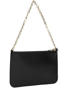 Icon Chain Shoulder Pouch Bag in Black