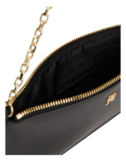 Icon Chain Shoulder Pouch Bag in Black