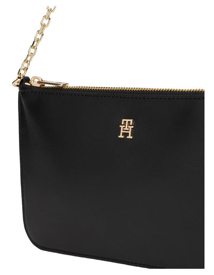 Icon Chain Shoulder Pouch Bag in Black