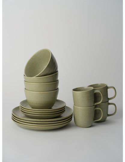 Fernleigh 12 Piece Stoneware Dinner Set Green Speckle