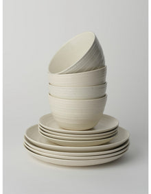 Fernleigh Stoneware 12 Piece Dinner Set White Speckle
