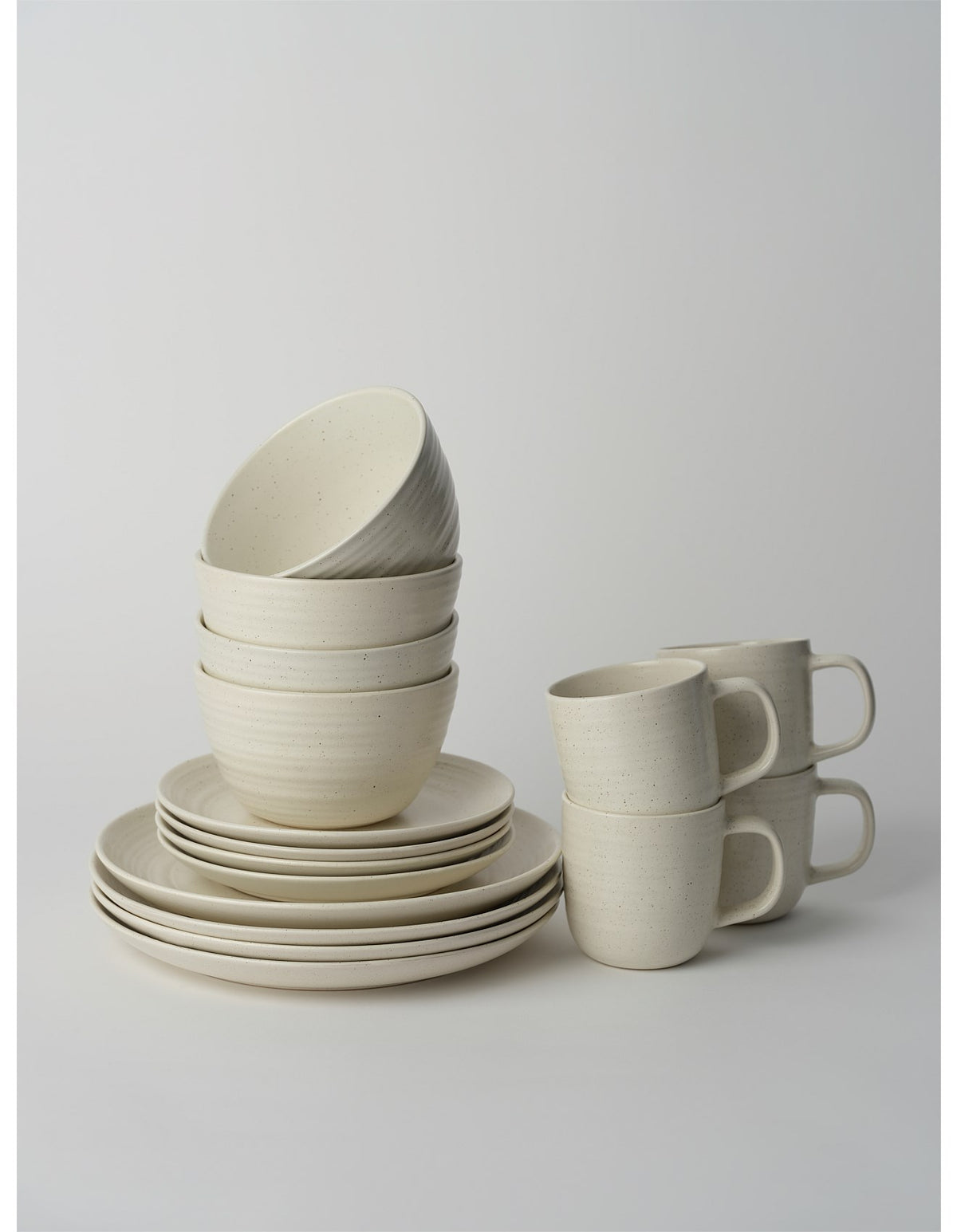 Fernleigh Stoneware 12 Piece Dinner Set White Speckle