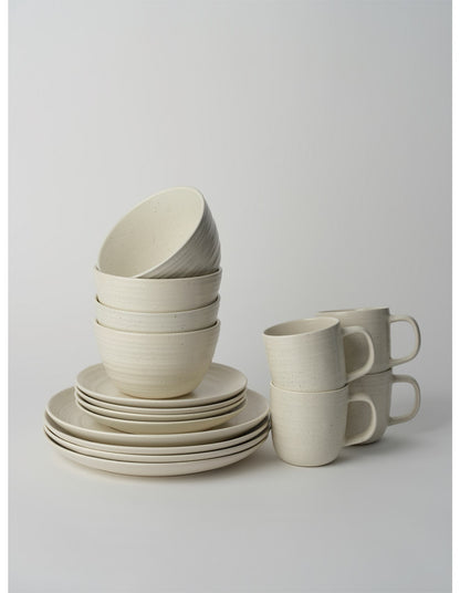 Fernleigh Stoneware 12 Piece Dinner Set White Speckle